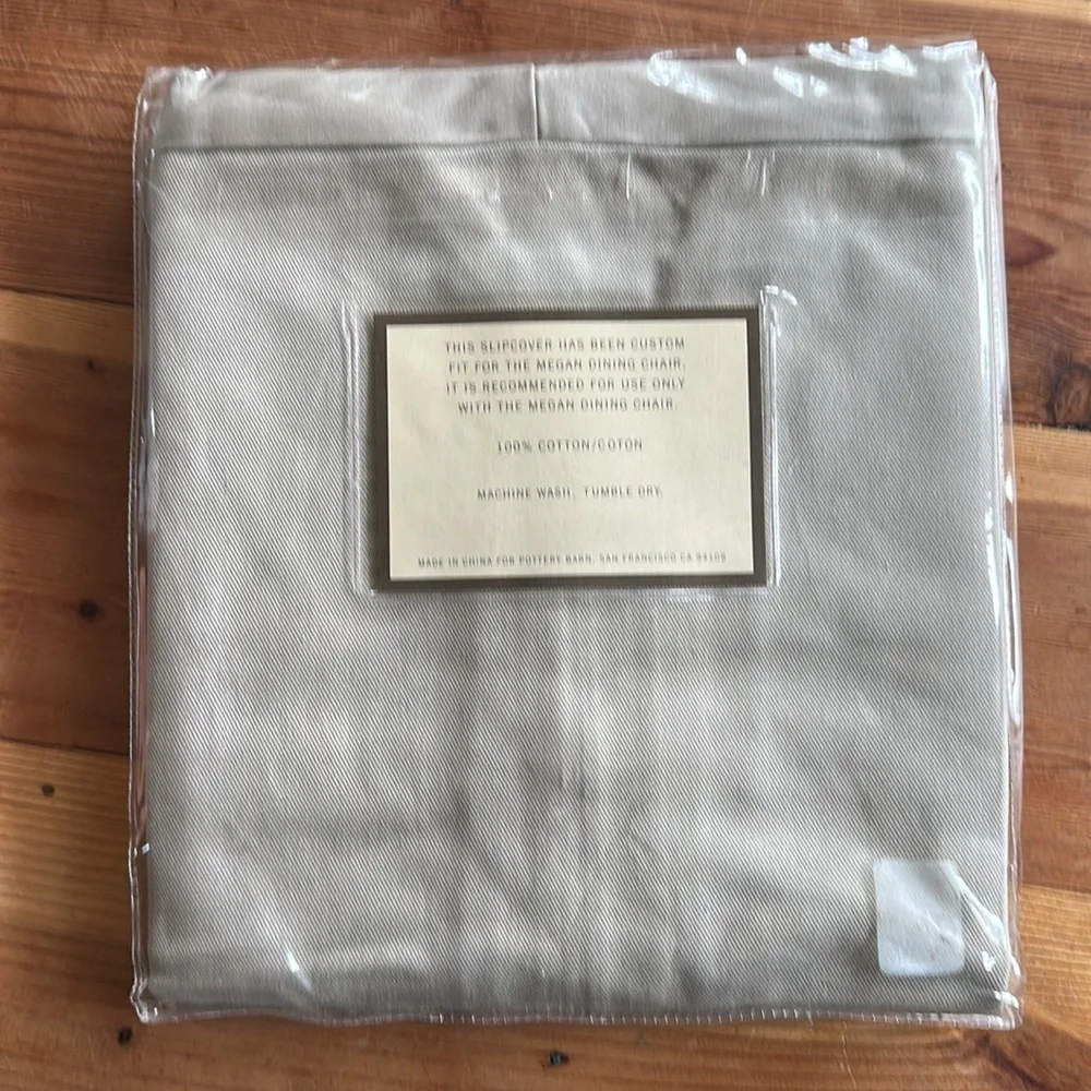 POTTERY BARN MEGAN CHAIR SLIPCOVER HOUSSE STONE SLIP NEW  DINING ROOM